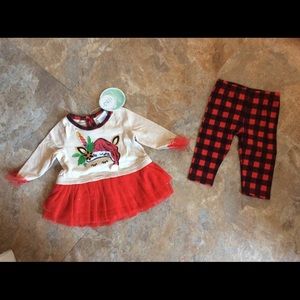 Girl’s plaid legging set NWT